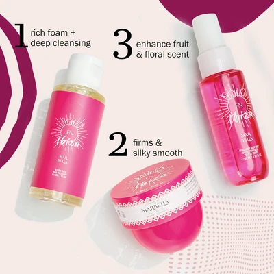 89519, Women's 3 Pcs Bag Set 1.76 oz Body Butter 2 oz Bubble Bath 1.02 oz Body Mist Mar Bella Scents - Solo En lbiza, 191554895195