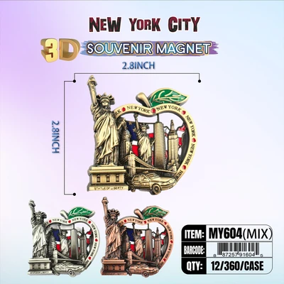 MY604, New York Souvenir M. Metal Magnet, 887257916045