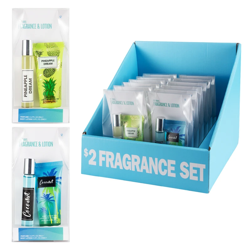 Women's 2pcs MINI TRAVEL SET PDQ 2 0.27fl.oz/8ml EDP 0.9fl.oz/25ml Bpdy Lotion