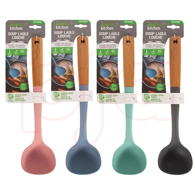 56395, Ideal Kitchen Silicone w/ Wood Handle Soup Ladle, 191554563957