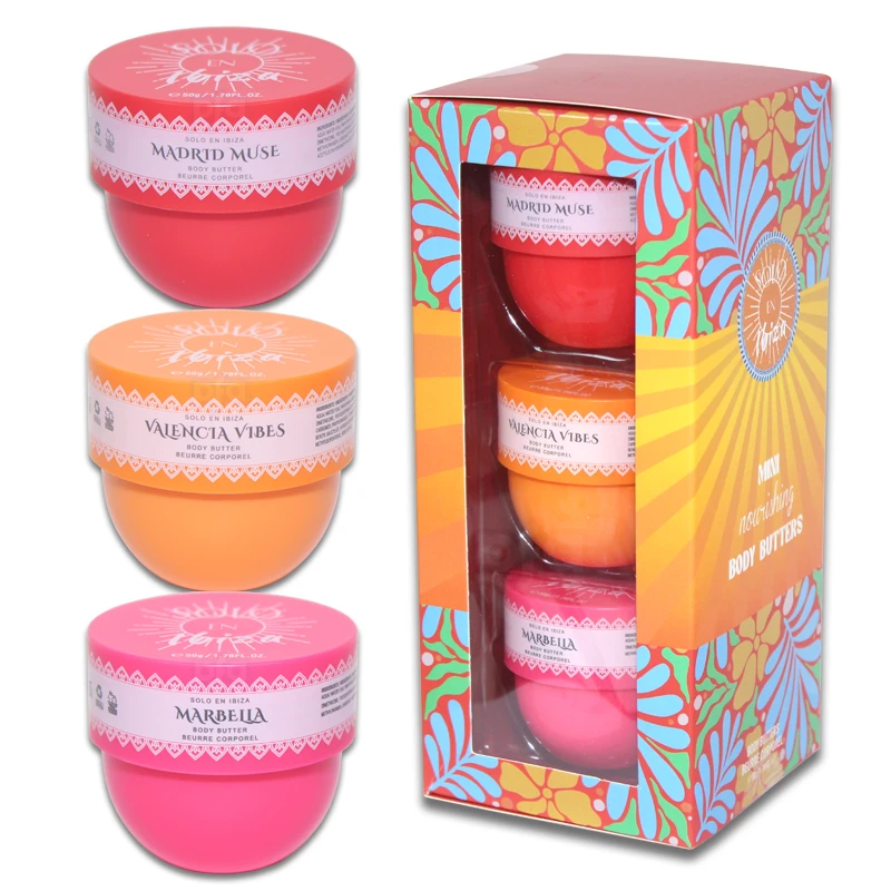 Body Butter 1.76 oz/50 g 3 Pcs Set Madrid Muse/Marbella/Valencia Vibes Scents - Solo En lbiza