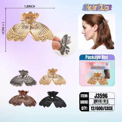 J3596, Hair Clip 2″ Inch with Diamond Assorted, 887257835964