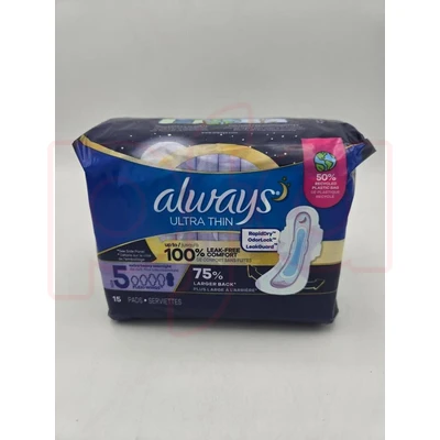 AUT15EO, Always Ultra Thin 15 Size 5 Extra Heavy Overnight