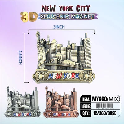 MY660, New York Souvenir M. Metal Magnet, 887257916601