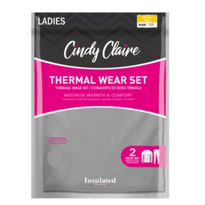 18303, Cindy Claire Thermal Set Women Grey, 191554183032