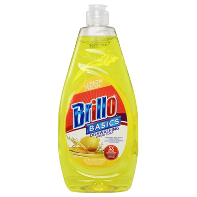 BB-28091, Brillo Dish Liquid 24oz Lemon, 810020280913