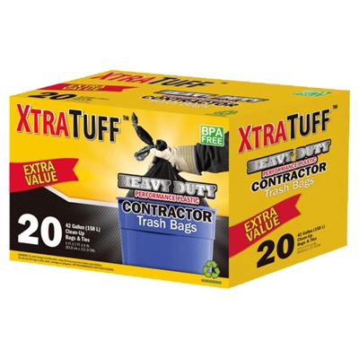 30106, XtraTuff Trash Bag Contractor 42G 20CT Box, 191554301061