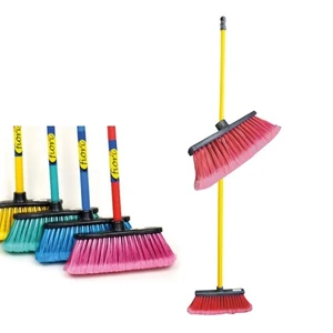 KK-000, Tina Plastic Broom w/ Wood Stick, 681562000006