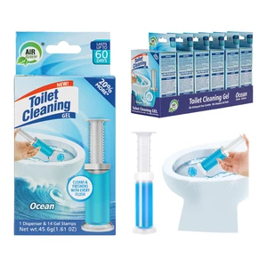 60122, Toilet Cleaning Gel 1 Pack Clean Ocean Fresh Scent 1.61 oz with 14 Stamps - Air Fusion, 191554601222