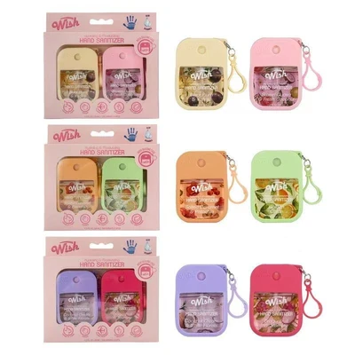 60421, Wish Hand Sanitizer Spray 1.2oz 2PK(4 Scent) Caramel/Coconut Cream/Dragonfruit/Golden Citrus, 191554604216