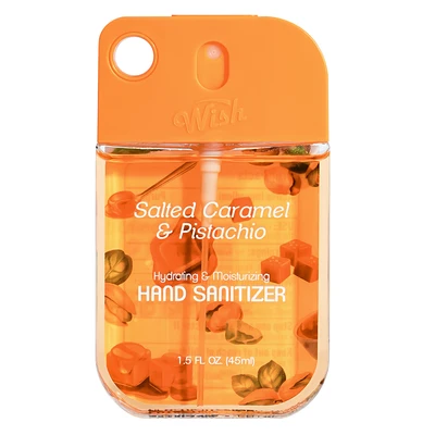 60386, 1.5 oz Hand Sanitizer Spray , (4 scent) Coconut Cream/Dragonfruit/Golden Citrus/Salted Caramel — Wish, 191554603868