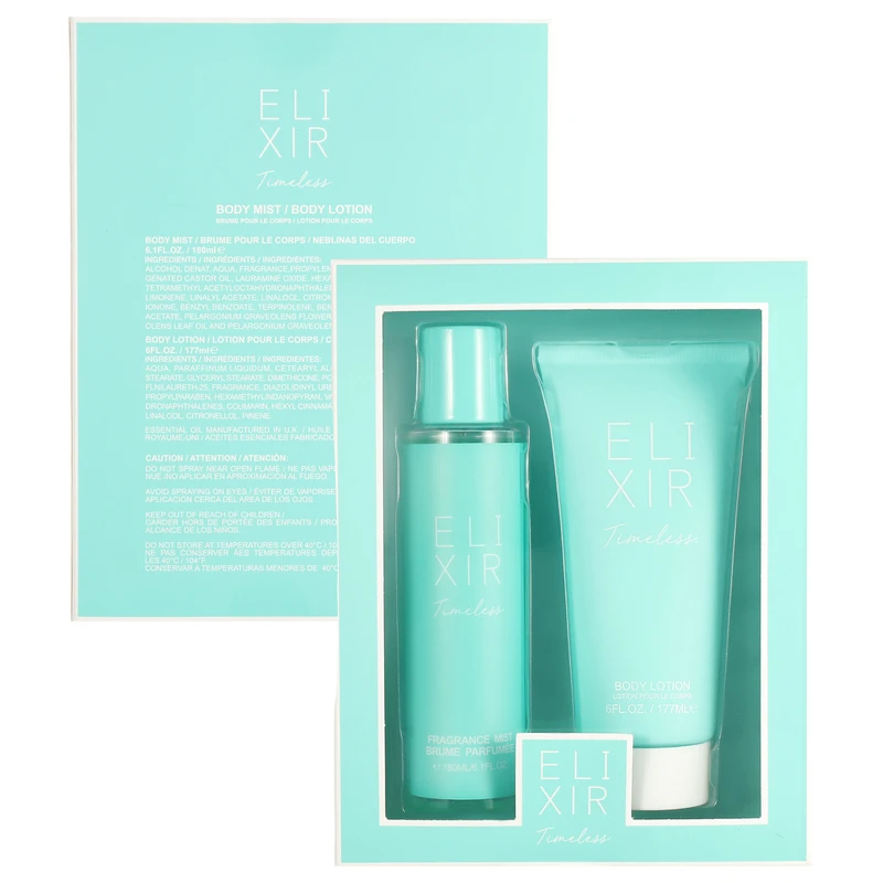 Women's 2pcs Body Mist Set Elixir Timeless 180ml Body Mist 177ml Body Lotion