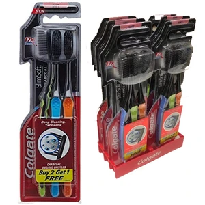 CTB-SC3, Colgate Toothbrush Soft Charcoal 3PK, 8901314116369