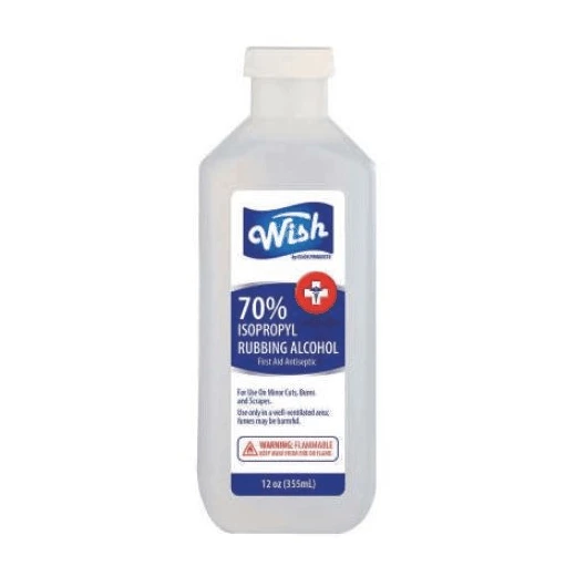 61302, Wish Rubbing Alcohol 12oz 70% (96/pallet), 191554613027
