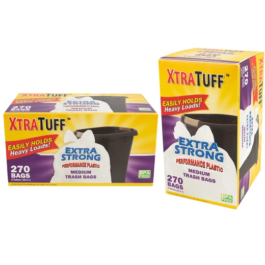 30164, XtraTuff Extra Strong Medium White Trash Bags 8Gal 270CT, 191554301641