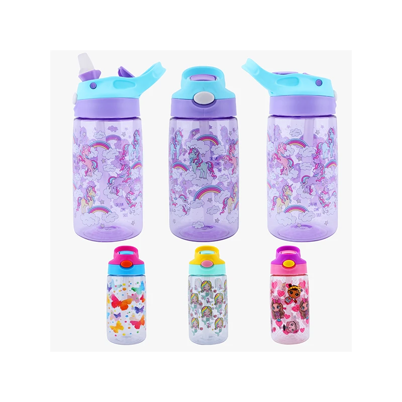 Splash Plastic Bottle 16.9oz Flip Straw Girls