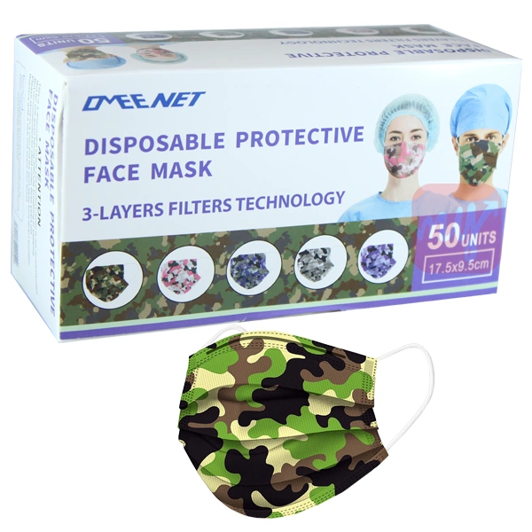 MASK-YY-CAMO, OMEE NET Face Mask Disposable Camouflage