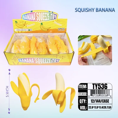 TY536, Squishy Banana  4.9", 887258005366