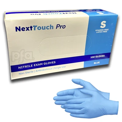 NG-NT-BS, Next Touch Blue Nitrile Exam Gloves 100CT Size: Small, 810181040555