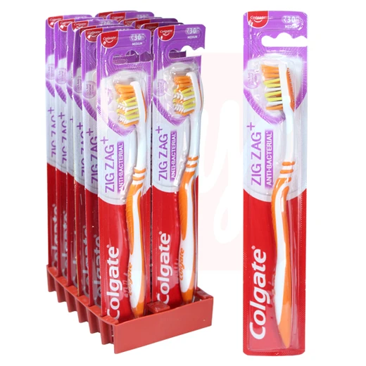 CTB-ZZA1M, Colgate Toothbrush Zig Zag AntiBac Medium, 8901314507327