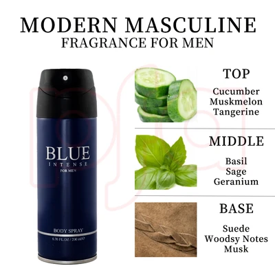 88238, Body Spray Aerosol 6.76 oz/200 ml Blue Intense for Men - United Scents, 191554882386