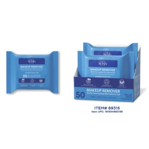 69315, Wish Beauty Facial Hydrating wipes 25ct 25ct x 2pack, 191554693159