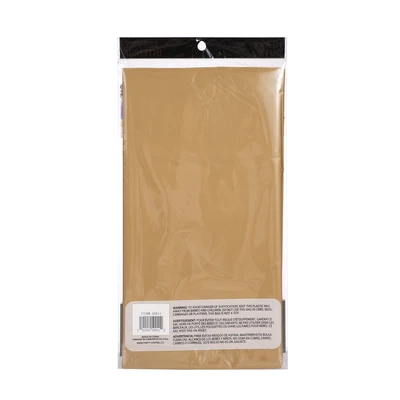 50011, Party Central Heavy Duty Rectangle Plastic Tablecover - Gold, 191554500112