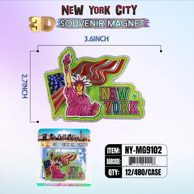 NY-MG9102, NY Souvenir 3D Magnet, 887257991028