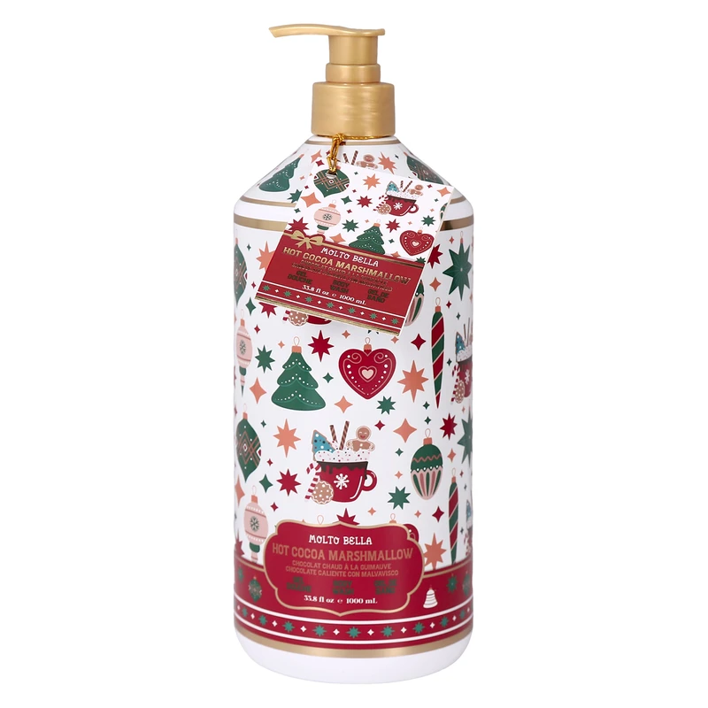 Molto Bella Body Wash 33.8oz/1000ml Holiday Hot Cocoa Marshmallow