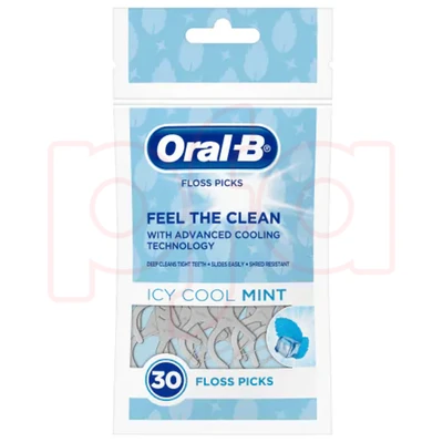 OB30FCM, Oral-B Floss Pick 30CT Icy Cool Mint, 300410100896