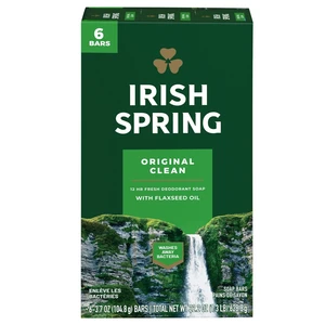 IS6R, Irish Spring Bar Soap 3.7oz 6Pack Original Clean, 035000141095