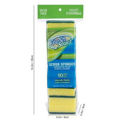 32211, Fresh Start Sponge 10PK Scrub Heavy Duty, 191554322110