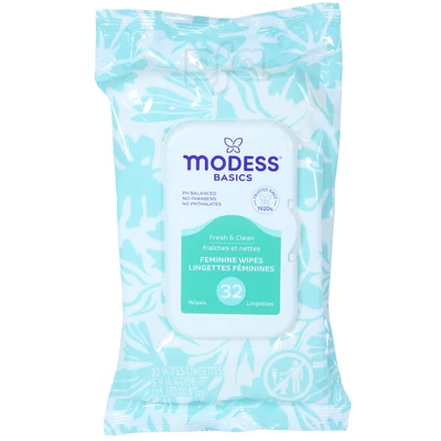 M69815, Modess Feminine Wipes 32CT Fresh Scent, 855424008152
