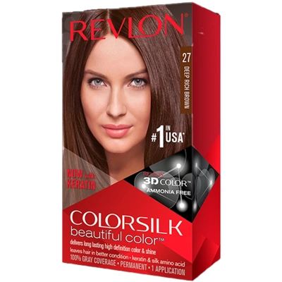 CS27, Revlon ColorSilk Hair Color #27 Deep Rich Brown, 309978456278