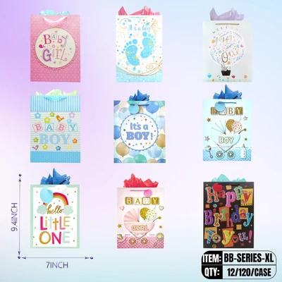 BB-SERIES-XL, BB-Series Assorted BB Gift Bags XL.16.5"x11.8"x4.7"