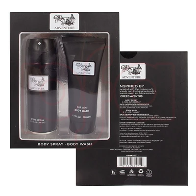 88571, Men's Aerosol Cans 2pcs Set  ADVENTURE  6.76fl.oz/200ml Body Spray 6.1fl.oz/180ml Body Wash, 191554885714