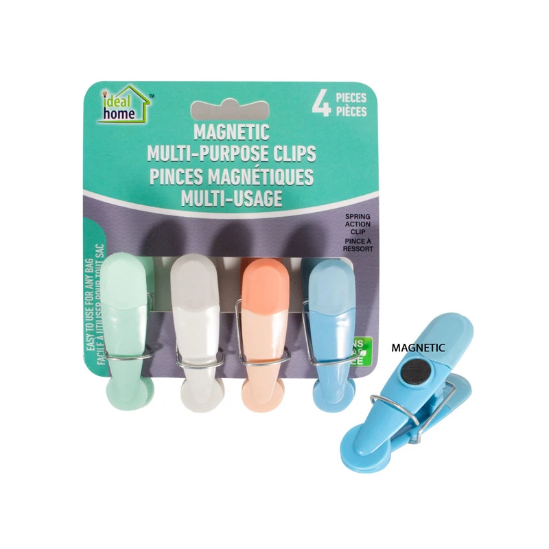 Ideal Home Bag Clip Set w/ Magnet 4PK