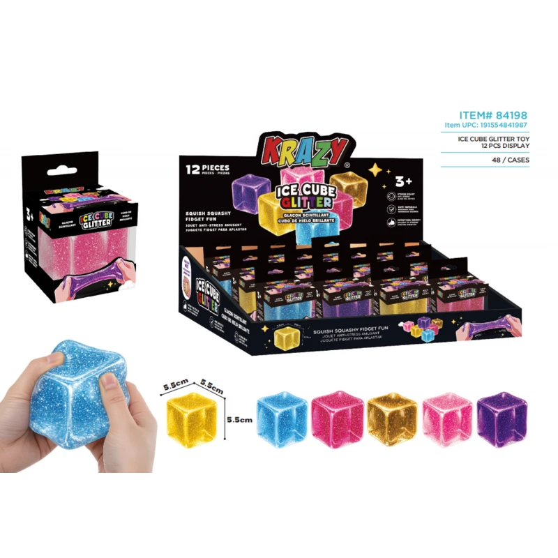Krazy Squishy Cube Glitter