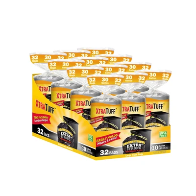 30151, XtraTuff Extra Strong Large Drawstring Trash Bags 30Gal 32CT, 191554301511