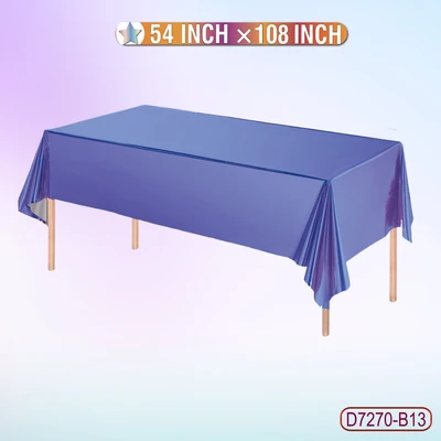 D7270-B13, Metallic Table Cover Deep Blue.54"x108", 887257572722