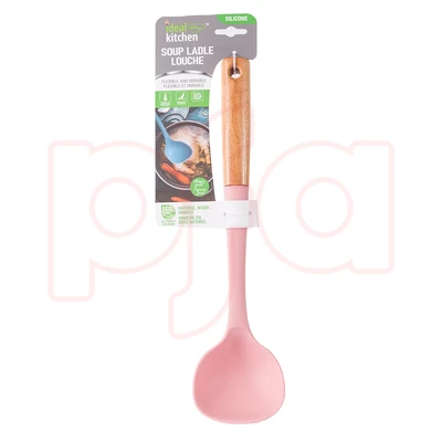 56395, Ideal Kitchen Silicone w/ Wood Handle Soup Ladle, 191554563957