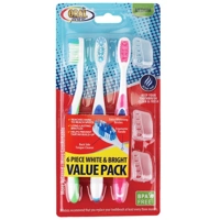 68011, Oral Fusion Toothbrush 6PK White & Bright Med, 191554680111