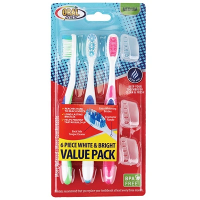 68011, Oral Fusion Toothbrush 6PK White & Bright Med, 191554680111
