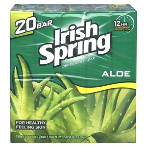 IS20A, Irish Spring Bar Soap 4oz 20PK Aloe, 827854001478