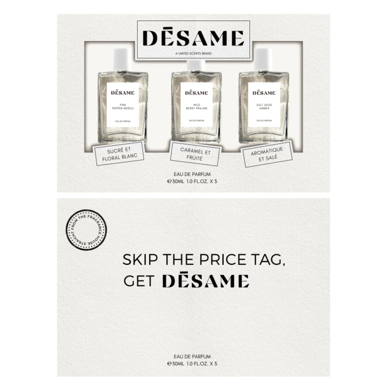 DESAME PINK PEPPER NEROLI/ WILD BERRY PRALINE/SALT SAGE AMBER 3pcs Gift Set 1.2oz EDP