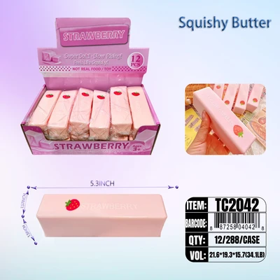 TC2042, Squishy Butter Strawberry  5.31"x1.57"x1.46", 887258040428