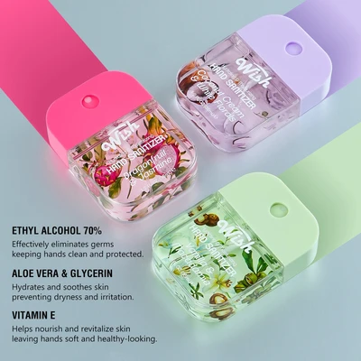 60420, 6 Pack Hand Sanitizer Gift Box, 1.2 oz Each, 6 Scents Mix - Wish, 191554604209