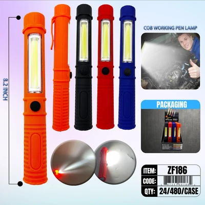 ZF186, COB LED Work Flashlight with Magnetic Included Batteries, 887257001864