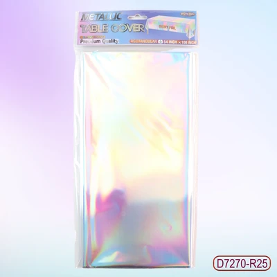 D7270-R25, Metallic Table Cover Rainbow.54"x108", 887257572784