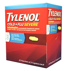 TYL-CFS-DP25, Tylenol Cold & Flu Severe Two Caps Display Box 25's